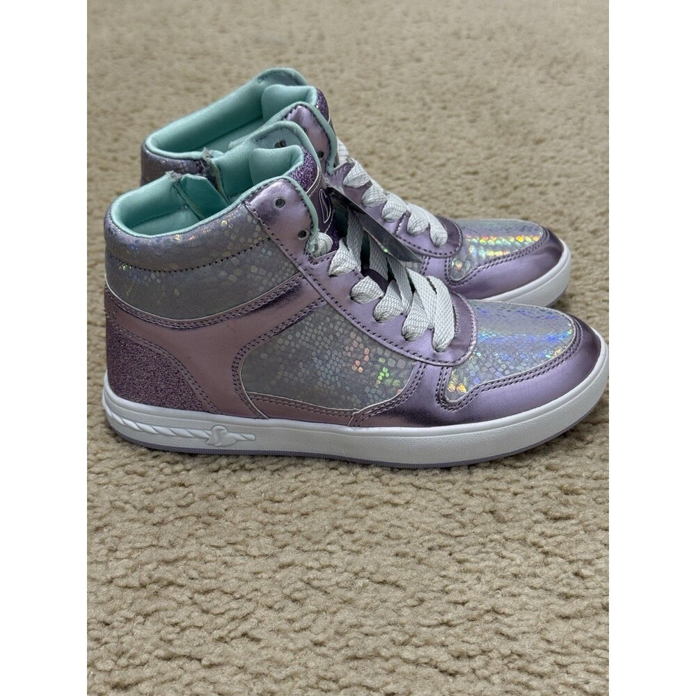 New Skechers Standouts - Sleek Shines girls Sneaker Sz 2 Light Purple/Silver - Picture 6 of 12